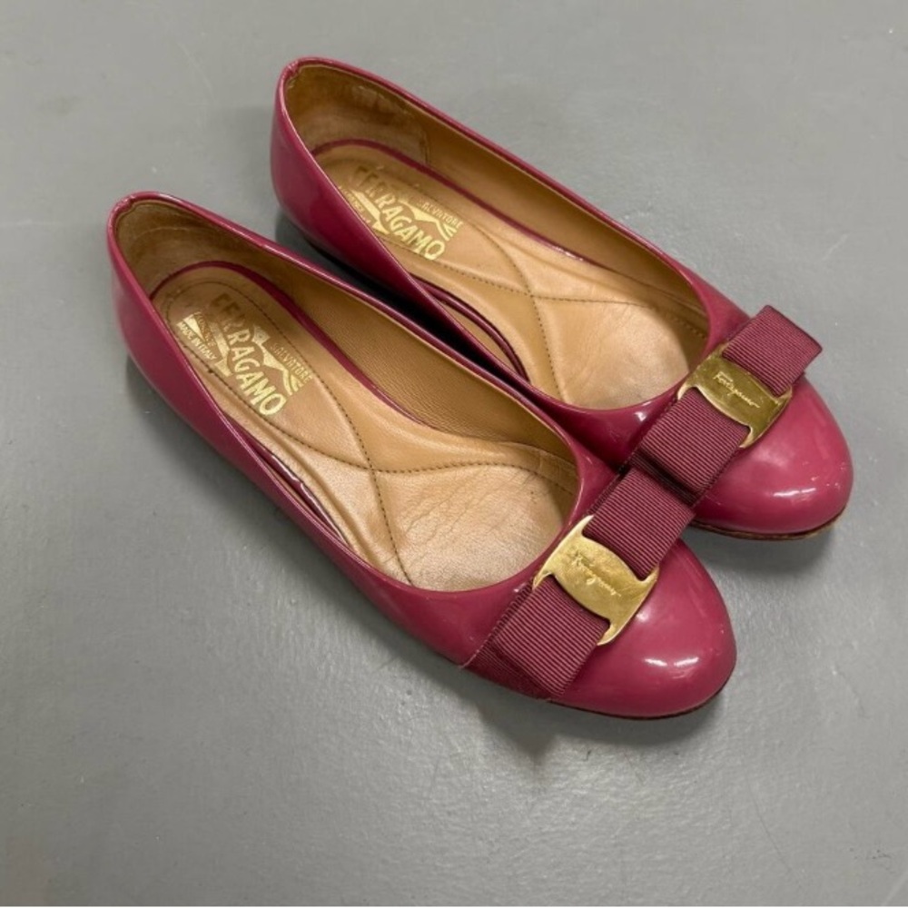 Salvatore Ferragamo Patent Leather Ballet Flats